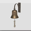 Vintage Wall Mounted Metal Bell With Ornate Pendulum And Classic Decorative Design