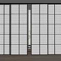 Modern Sliding Doors With Grid Design And Black Frame For Interior Partition