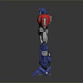 Modern Detailed Red Blue Robot Action Figure With Silver Mechanical Components