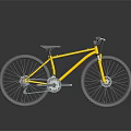 Yellow Mountain Bike Featuring Large Tires Black Seat and Sleek Design
