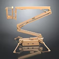 Golden Aerial Work Platform With Articulating Boom Tracked Chassis And Work Basket 3d model