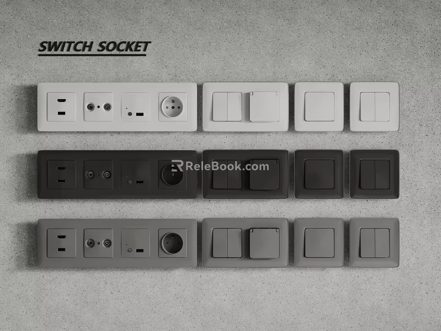 Modern switch socket 3d model