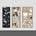 Varied Bulletin Boards With Pinned Notes Photos And Papers On Wall