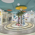 Colorful Indoor Playground Layout With Slides Swings Soft Mats And Toy Shelves