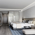 Modern Room Hotel Double Room 3d model