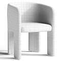 Modern Light Gray Fabric Armchair With Curved Armrest And Sleek Cylindrical Legs