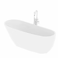 Modern White Freestanding Bathtub With Smooth Surface And Elegant Oval Shape Design 3d model