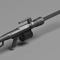 Modern Tactical Rifle With Black Body Long Barrel And Scope Design Features