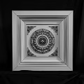 Decorative White Ceiling Light Panel with Intricate Embossed Patterns and Ornate Frame 3d model