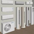 Various Types of Home Cooling Devices Featuring Wall Mounted Air Conditioners And Tower Fans