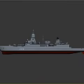 Advanced Modern Naval Warship With Deck Radar Weapon Systems And Equipment