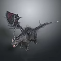 Mythical Dragon 3D Model Featuring Spiked Body Large Wings And Detailed Scales