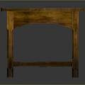 Traditional Wooden Bench With Rectangular Solid Wood Top And Natural Grain Design 3d model