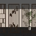 Modern Screen Partition Metal Partition Hollow Screen Living Room Partition Wall 3d model