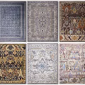 Various Square Rugs With Different Patterns And Stylish Designs For Home Decor 3d model
