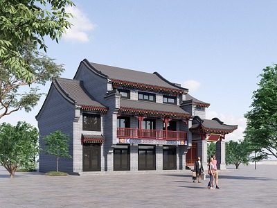 Chinese-style Ancient Building Shops 3d model