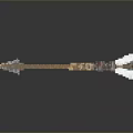 Pixel Style Sword Weapon With Orange White Block Components And Transparent Details