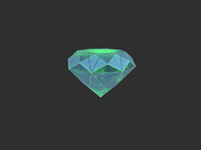Brilliant Green Faceted Diamond Jewelry Piece For Elegant Accessory Collection 3d model