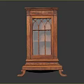 Classic Wooden Display Cabinet With Glass Door And Decorative Carved Legs