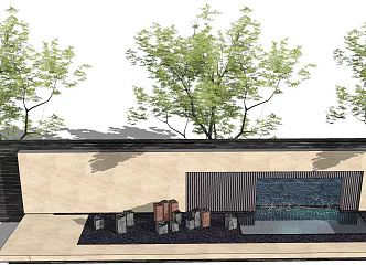 modern landscape wall 3d model