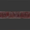 Red Rough Textured Architectural Component With U Shaped Design And Circular Holes