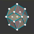 Geometric Transparent Daily Living Decorative Structure With Blue Frame And White Spherical Nodes