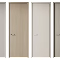Different Colored Hinged Doors with Wood and Plain Finishes and Metal Handles