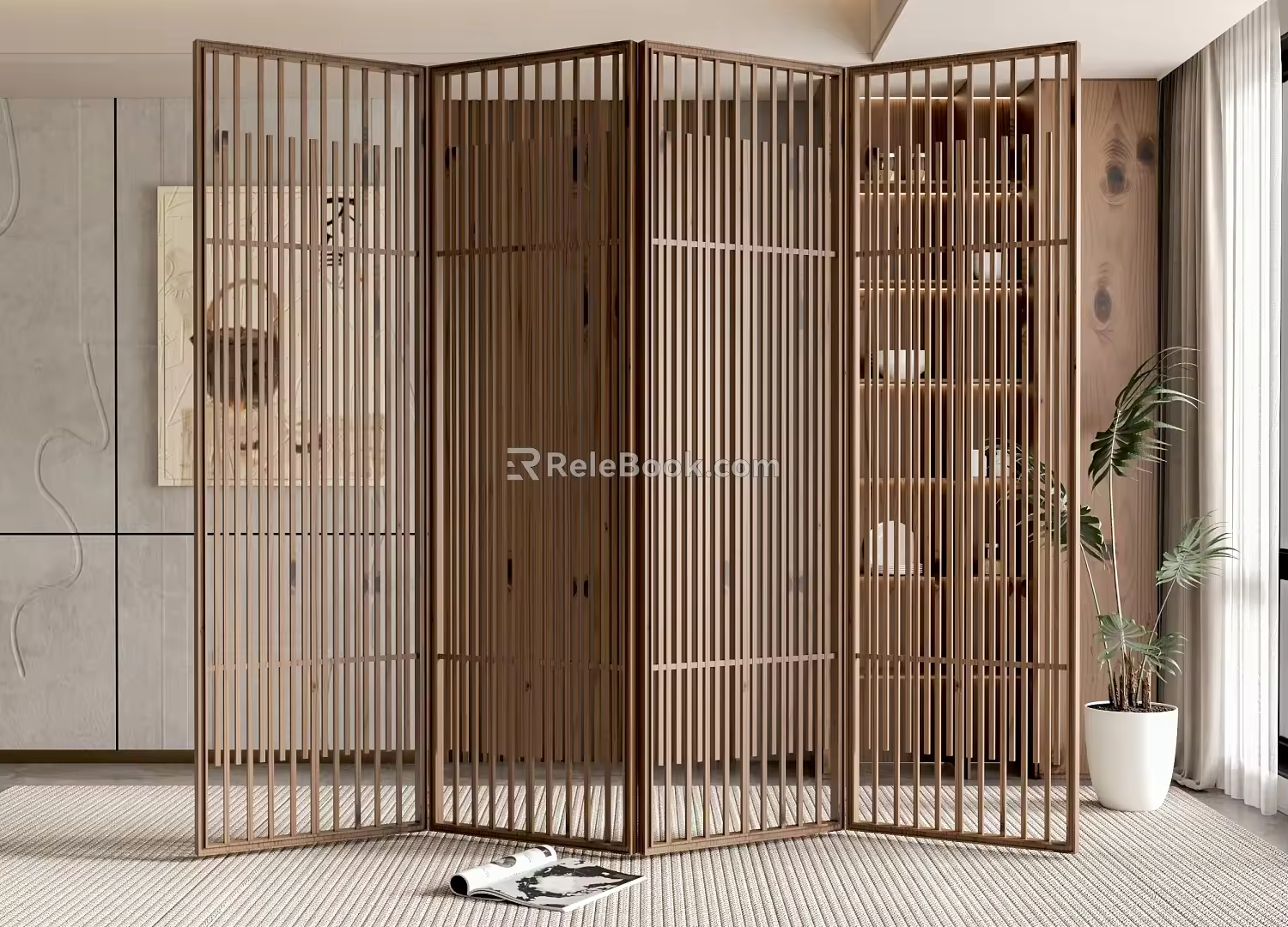 new chinese style screen 3d model