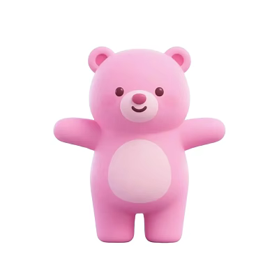 Pink Bear 3d model