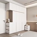 Modern sectional wardrobe bedroom wardrobe pet skin feeling wardrobe paint wardrobe 3d model