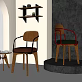 Modern Lounge Chairs With Wooden Frame Black Red Armrests Green Cushions And Side Table
