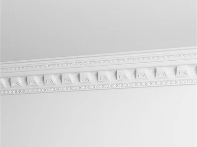 Decorative Architectural Sculpture With Intricate Patterns On White Plaster Cornice 3d model
