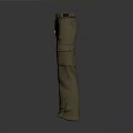 Khaki Cargo Pants With Multiple Pockets And Adjustable Waist Belt 3d model