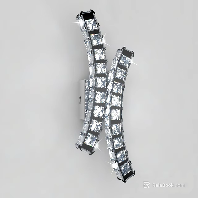 Modern Crystal Wall Lamp With Cross Design And Decorative Lighting 3d model 