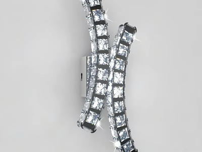 Modern Crystal Wall Lamp With Cross Design And Decorative Lighting 3d model