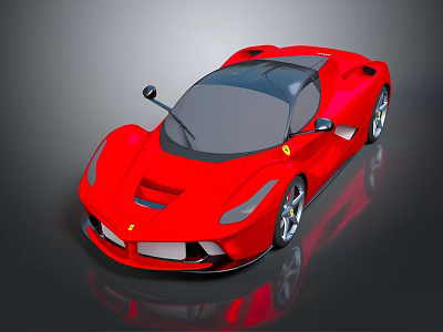Red Ferrari Sports Car Featuring Sleek Aerodynamic Design And Sporty Exterior 3d model