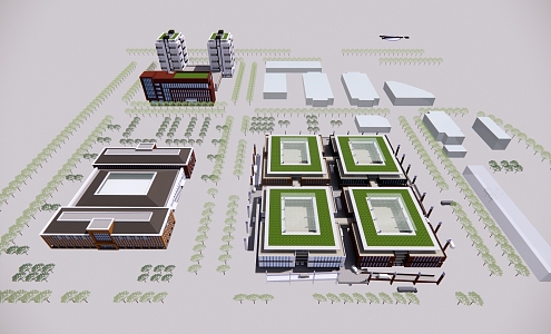 Industrial Plant Industrial Park 3d model