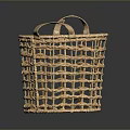 Practical Handwoven Storage Basket With Dual Handles For Home Organization Needs