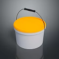 Durable White Household Bucket Featuring Yellow Lid And Black Handle For Storage Use