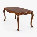 Classical Wooden Table With Intricate Carved Details And Elegant Curved Legs