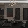 Modern Living Dining Room Design With Gray Sofa Round Coffee Table Dining Chairs And Pendant Lights