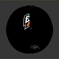 Black Rugby Ball With LEF Logo In Orange Green And White Design