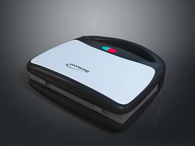 Continental White And Black Sandwich Maker With Handle And Control Button 3d model
