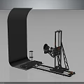 Advanced 3D Printer Electronic Equipment With Curved Black Structure And Mechanical Track
