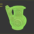 Traditional Ceramic Vase As Decorative Furniture Accent With Red White Swirl Patterns