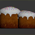 Three Delicious Cakes With White Dripping Frosting And Colorful Sprinkles