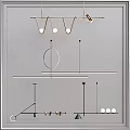 Modern chandelier luminaire combination 3d model