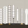 Cream wind floor lamp 3d model