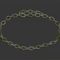 Colorful Metal Chain With Multicolored Links Shiny Surface And Decorative Design
