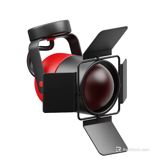 Smart Machine Featuring Black Frame Red Accent Circular Lens And Sleek Design 3d model 